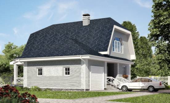 160-006-Л Проект двухэтажного дома с мансардой, гараж, современный коттедж из теплоблока Камышин | Проекты домов от House Expert