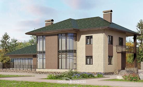 305-003-П Проект двухэтажного дома, современный коттедж из пеноблока Урюпинск | Проекты домов от House Expert