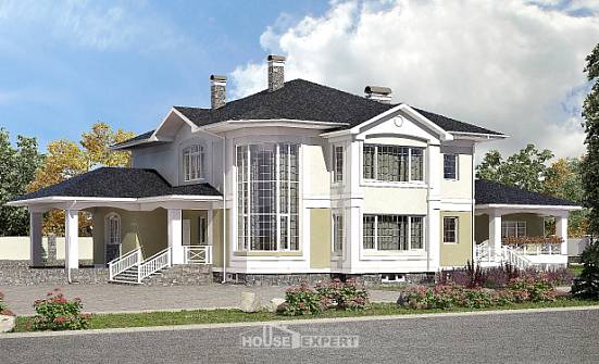 620-001-Л Проект трехэтажного дома и гаражом, большой коттедж из твинблока Урюпинск | Проекты домов от House Expert
