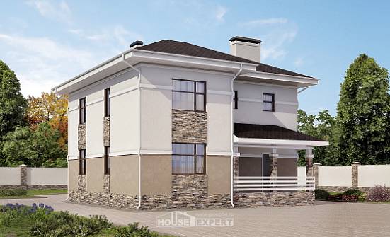 150-014-П Проект двухэтажного дома, красивый загородный дом из газосиликатных блоков Михайловка | Проекты домов от House Expert