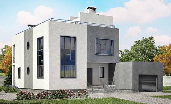 255-001-П Проект двухэтажного дома, гараж, уютный дом из газосиликатных блоков Михайловка | Проекты домов от House Expert