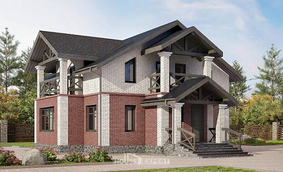 160-014-Л Проект двухэтажного дома, компактный коттедж из бризолита Волжский | Проекты домов от House Expert