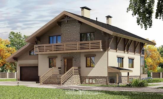 420-001-Л Проект трехэтажного дома мансардный этаж и гаражом, уютный загородный дом из кирпича Волгоград | Проекты домов от House Expert