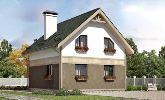 105-001-Л Проект двухэтажного дома с мансардой, простой загородный дом из керамзитобетонных блоков Урюпинск | Проекты домов от House Expert