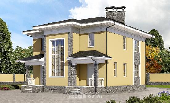 155-011-Л Проект двухэтажного дома, простой коттедж из пеноблока Калач-на-Дону | Проекты домов от House Expert