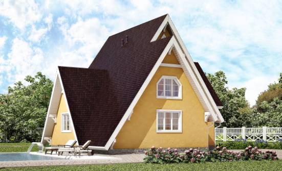 155-008-П Проект двухэтажного дома с мансардой, недорогой домик из дерева Волгоград | Проекты домов от House Expert