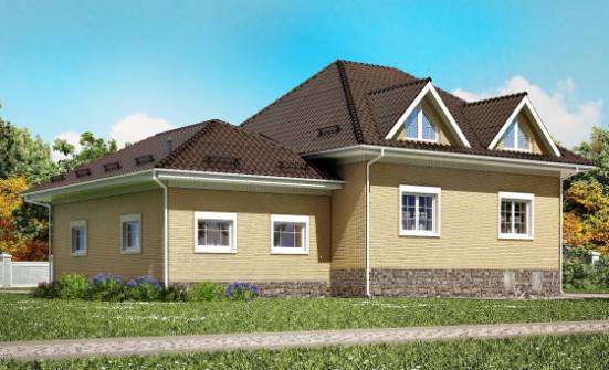 400-001-П Проект трехэтажного дома с мансардой и гаражом, большой дом из пеноблока Урюпинск | Проекты домов от House Expert