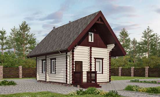 035-001-Л Проект бани из бревен Котово | Проекты одноэтажных домов от House Expert