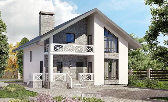155-001-Л Проект двухэтажного дома мансардный этаж, гараж, красивый загородный дом из поризованных блоков Камышин | Проекты домов от House Expert