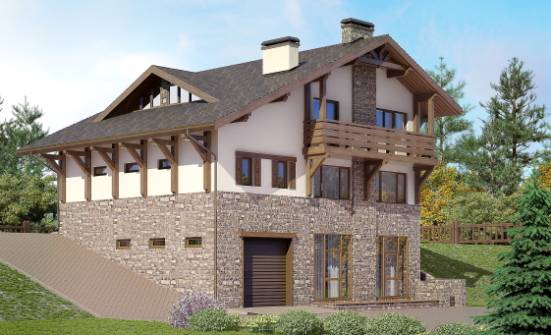 305-002-Л Проект трехэтажного дома с мансардой, современный домик из кирпича Фролово | Проекты домов от House Expert