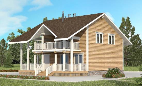 130-001-П Проект двухэтажного дома с мансардой, классический домик из дерева Волгоград | Проекты домов от House Expert