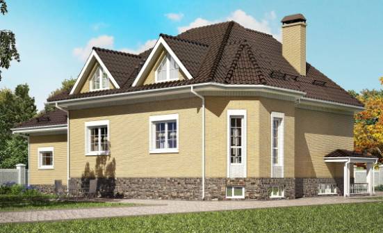 400-001-П Проект трехэтажного дома с мансардой и гаражом, большой дом из пеноблока Урюпинск | Проекты домов от House Expert