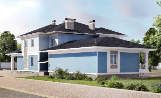 620-001-П Проект трехэтажного дома и гаражом, уютный коттедж из блока Калач-на-Дону | Проекты домов от House Expert