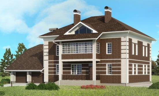 505-002-Л Проект трехэтажного дома и гаражом, огромный загородный дом из кирпича Волгоград | Проекты домов от House Expert