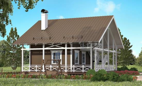 080-001-П Проект двухэтажного дома с мансардой, эконом загородный дом из дерева Котово | Проекты домов от House Expert