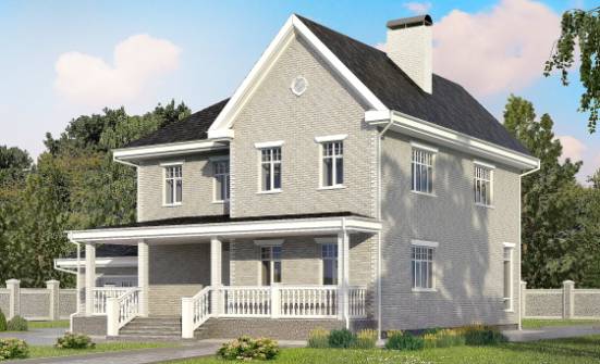 190-001-Л Проект двухэтажного дома, гараж, уютный загородный дом из кирпича Фролово | Проекты домов от House Expert