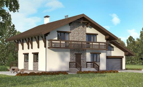 280-001-П Проект двухэтажного дома с мансардой и гаражом, классический домик из кирпича Волгоград | Проекты домов от House Expert