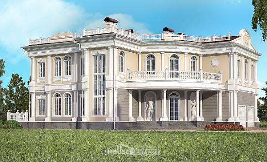 505-001-П Проект двухэтажного дома и гаражом, большой дом из твинблока Волжский | Проекты домов от House Expert