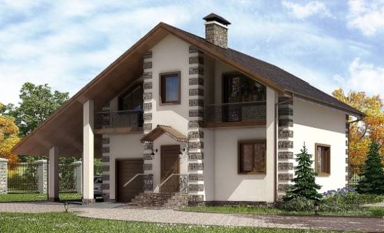 150-003-Л Проект двухэтажного дома мансардой, гараж, красивый дом из дерева Котово | Проекты домов от House Expert