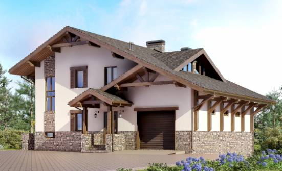 305-002-Л Проект трехэтажного дома с мансардой, современный домик из кирпича Фролово | Проекты домов от House Expert