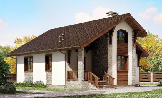 080-002-Л Проект одноэтажного дома, маленький домик из поризованных блоков Урюпинск | Проекты одноэтажных домов от House Expert