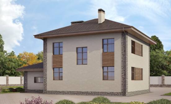 185-004-П Проект двухэтажного дома, гараж, просторный загородный дом из поризованных блоков Калач-на-Дону | Проекты домов от House Expert