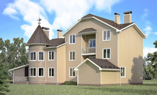555-001-Л Проект трехэтажного дома с мансардой и гаражом, красивый домик из арболита Котово | Проекты домов от House Expert