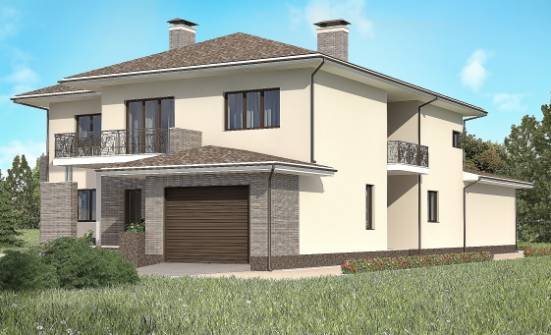 500-001-П Проект трехэтажного дома и гаражом, уютный коттедж из кирпича Котово | Проекты домов от House Expert