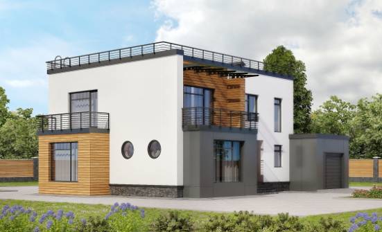 260-002-П Проект двухэтажного дома и гаражом, огромный дом из теплоблока Котово | Проекты домов от House Expert