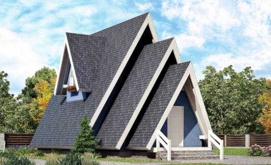 100-002-П Проект двухэтажного дома с мансардой, уютный домик из бревен Камышин | Проекты домов от House Expert