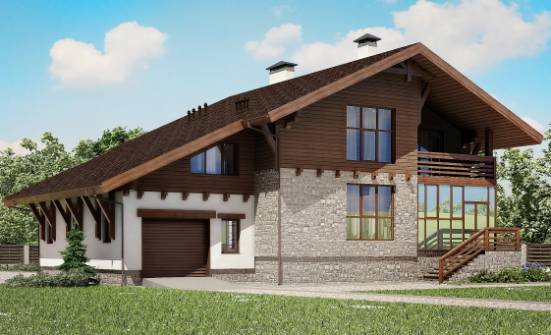 420-001-П Проект трехэтажного дома мансардой и гаражом, огромный коттедж из кирпича Калач-на-Дону | Проекты домов от House Expert