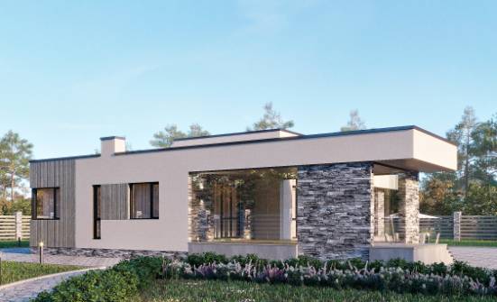 175-001-Л Проект одноэтажного дома, современный загородный дом из арболита Фролово | Проекты домов от House Expert