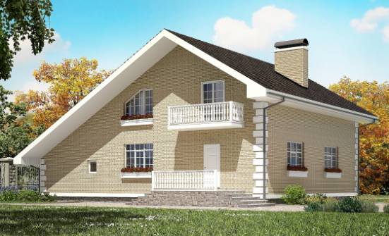 190-005-П Проект двухэтажного дома мансардный этаж, гараж, средний домик из блока Камышин | Проекты домов от House Expert