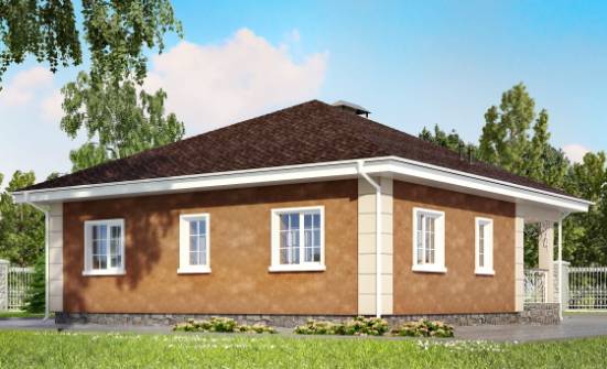 100-001-Л Проект одноэтажного дома, современный домик из пеноблока Камышин | Проекты одноэтажных домов от House Expert