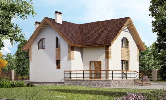 150-009-П  Проект двухэтажного дома с мансардным этажом, бюджетный загородный дом из бризолита Волгоград | Проекты домов от House Expert