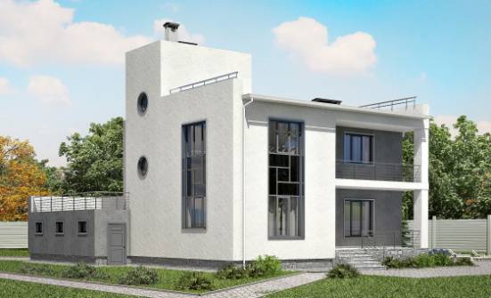 255-001-П Проект двухэтажного дома, гараж, уютный дом из газосиликатных блоков Михайловка | Проекты домов от House Expert