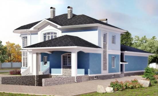 620-001-П Проект трехэтажного дома и гаражом, уютный коттедж из блока Калач-на-Дону | Проекты домов от House Expert