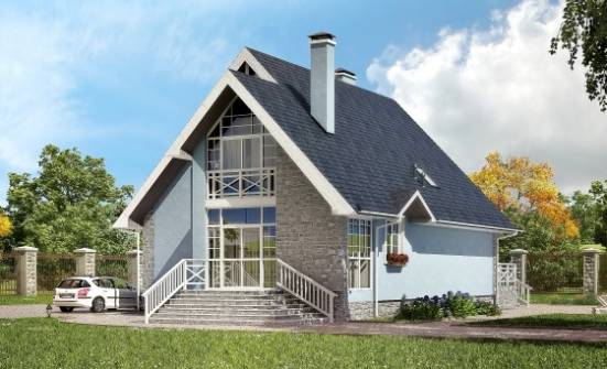 170-003-П Проект двухэтажного дома с мансардой, классический коттедж из бризолита Калач-на-Дону | Проекты домов от House Expert