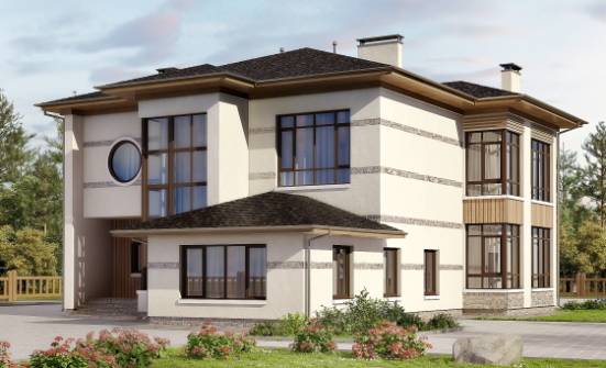 345-001-П Проект двухэтажного дома, современный коттедж из твинблока Волгоград | Проекты домов от House Expert