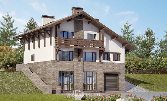305-002-П Проект трехэтажного дома с мансардой, современный коттедж из кирпича Котово | Проекты домов от House Expert