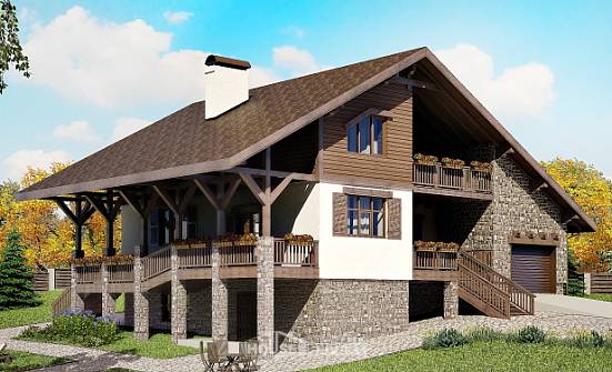 300-003-П Проект трехэтажного дома с мансардой, гараж, уютный коттедж из кирпича Камышин | Проекты домов от House Expert