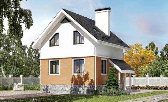 100-005-Л Проект трехэтажного дома с мансардой, доступный дом из бризолита Волгоград | Проекты домов от House Expert