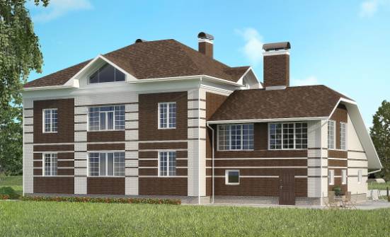 505-002-Л Проект трехэтажного дома и гаражом, огромный загородный дом из кирпича Волгоград | Проекты домов от House Expert