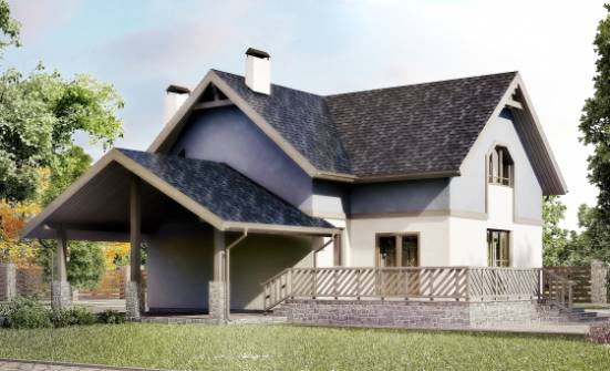 150-011-П Проект двухэтажного дома мансардой, гараж, доступный дом из газосиликатных блоков Волжский | Проекты домов от House Expert