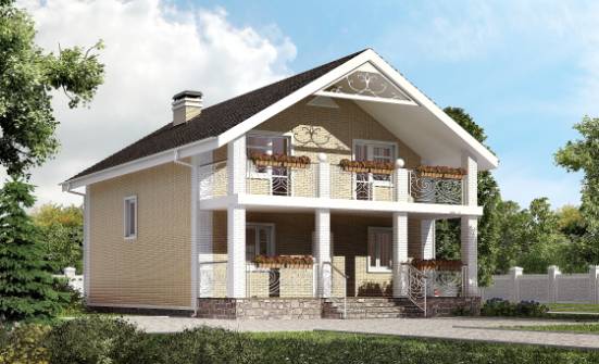150-007-Л Проект двухэтажного дома с мансардой, уютный домик из бризолита Урюпинск | Проекты домов от House Expert