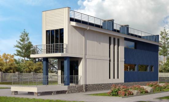 100-003-П Проект двухэтажного дома, недорогой коттедж из бризолита Камышин | Проекты домов от House Expert