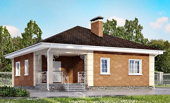 100-001-Л Проект одноэтажного дома, современный домик из пеноблока Камышин | Проекты домов от House Expert