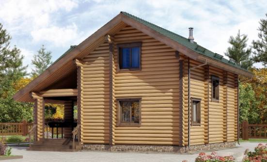 110-005-П Проект двухэтажного дома с мансардой, экономичный коттедж из бревен Котово | Проекты домов от House Expert