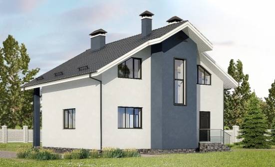 150-005-П Проект двухэтажного дома мансардой, недорогой коттедж из пеноблока Фролово | Проекты домов от House Expert