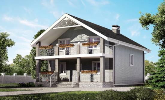 150-007-П Проект двухэтажного дома мансардой, недорогой домик из пеноблока Котово | Проекты домов от House Expert